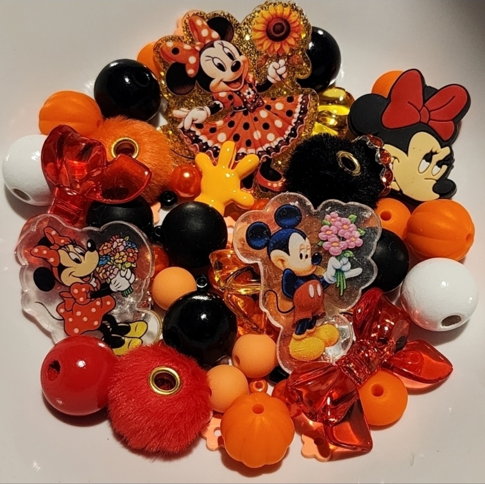 Fall Beads Mouse Theme Mix Acrylic Flatbacks Crafts Bead Soup‎ Loose Beads